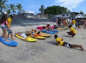 PRACTICE OF SURF AT EL PALMAR BEACH